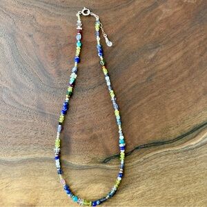 Beaded Mixed Gemstone Necklace, Artisan Jewelry